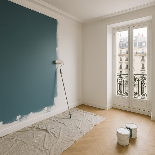 Travaux de peinture après un dégât des eaux