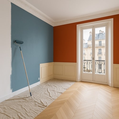 Travaux de peinture après un dégât des eaux