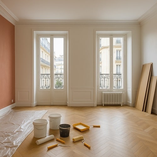 Travaux de peinture après un dégât des eaux