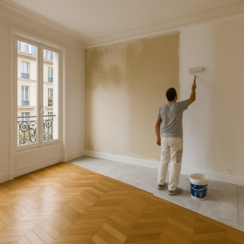 Travaux de peinture après un dégât des eaux