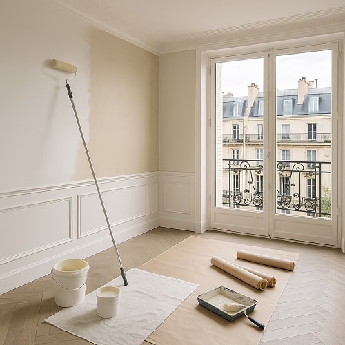 Travaux de peinture après un dégât des eaux